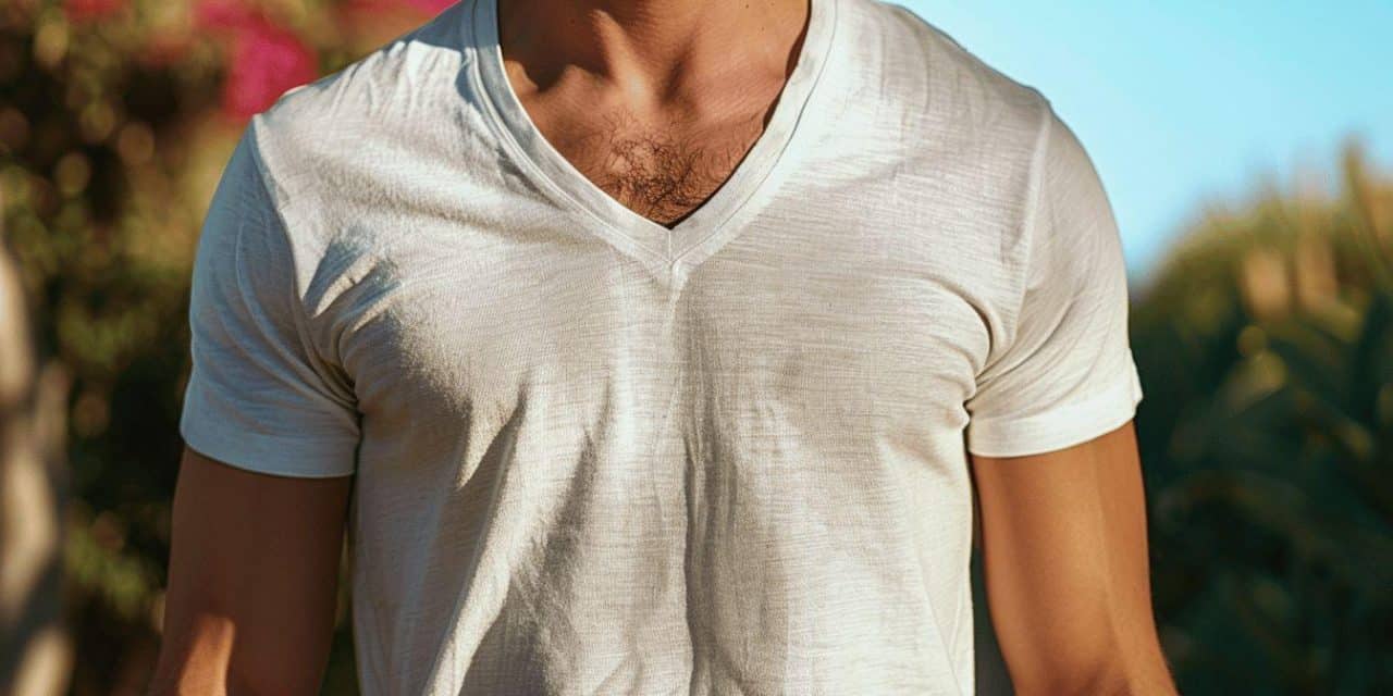 Tee shirt col v homme en matière bio